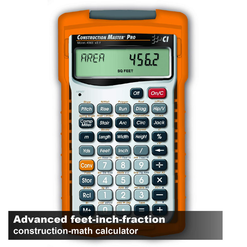 [Australia - AusPower] - Calculated Industries 4065 Construction Master Pro Advanced Construction Math Feet-inch-Fraction Calculator for Contractors, Estimators, Builders, Framers, Remodelers, Renovators and Carpenters Handheld 