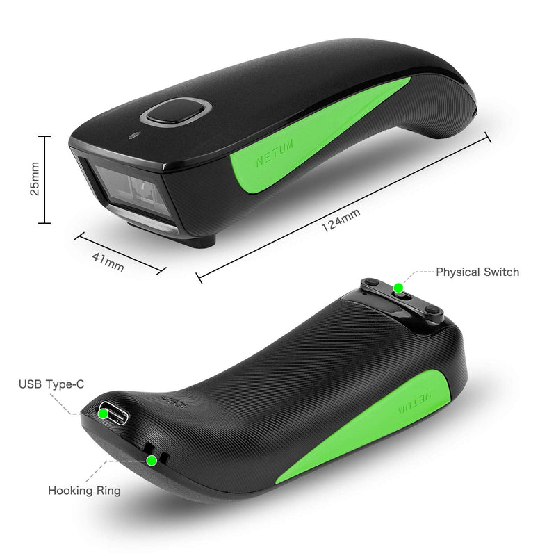 [Australia - AusPower] - NETUM Bluetooth Mini 1D Barcode Scanner, 3-in-1 Portable Automatic USB Wireless CCD Bar Code Scanning Support Screen Scan, for Tablet iPhone IPad Android Windows Mac Pos - C740 