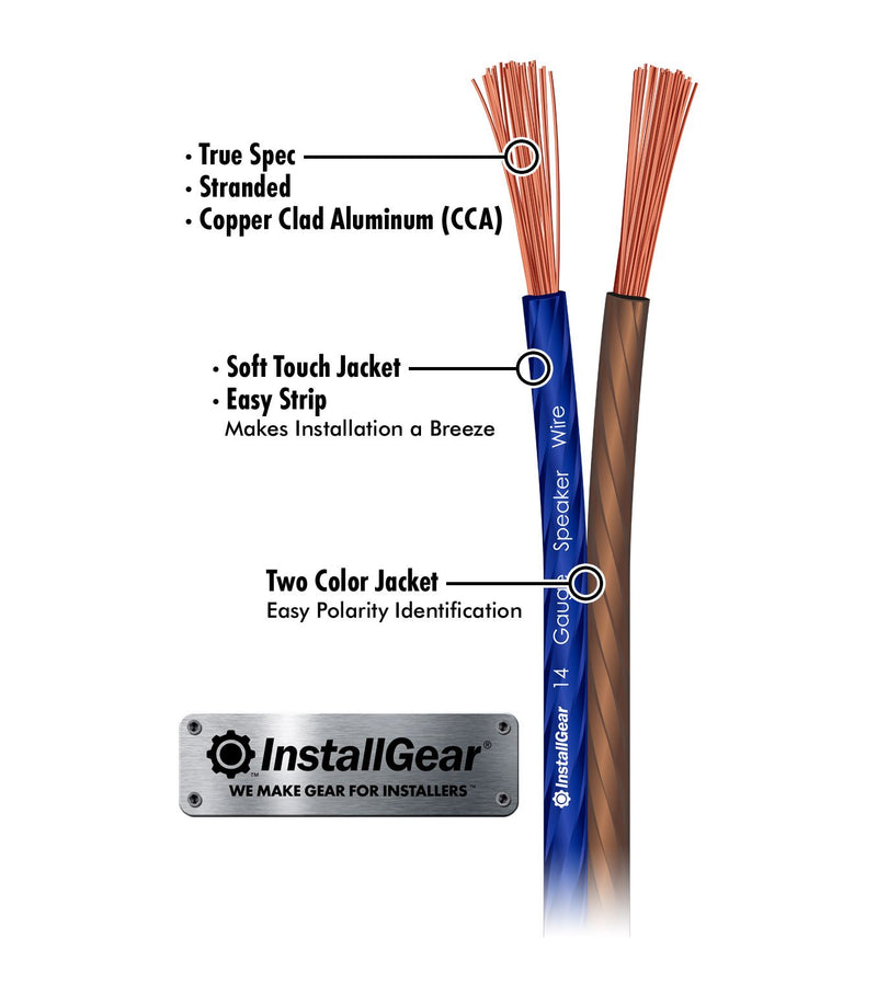[Australia - AusPower] - InstallGear 14 Gauge AWG 30ft Speaker Wire True Spec and Soft Touch Cable - Blue/Black (Great Use for Car Speakers Stereos, Home Theater Speakers, Surround Sound, Radio) 