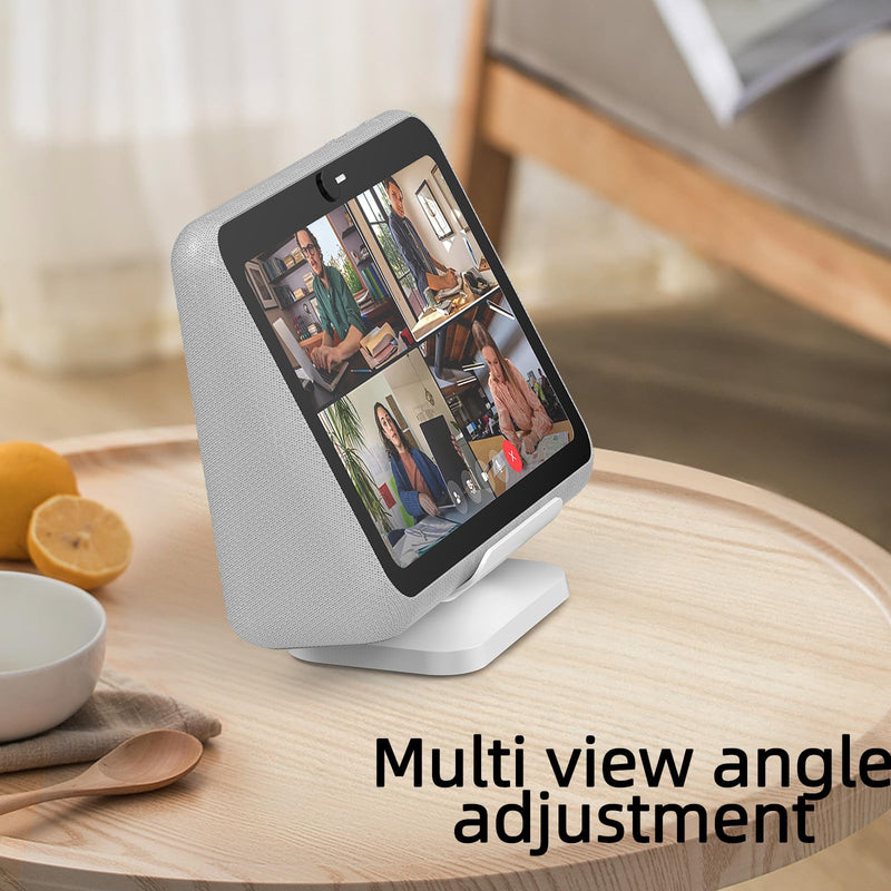 [Australia - AusPower] - Rounkin Charging Dock/Base for Meta Portal Go-Rotatable to Adjust The Angle Charging Stand for Facebook Portal Go Smart Video Calling for Office, Home with 45W PD Charging Adapter(White) White 