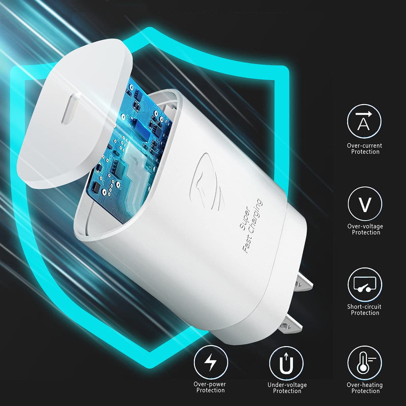 [Australia - AusPower] - USB C 25W Super Fast Charger PD Type C Charger Block Power Adapter for Samsung Galaxy S21/S21 Ultra/S20/Note 20, iPhone 13/13 Pro/13 Pro Max/iPhone 12/12 Pro Max/Mini/iPhone 11/iPad Pro, Google Pixel 