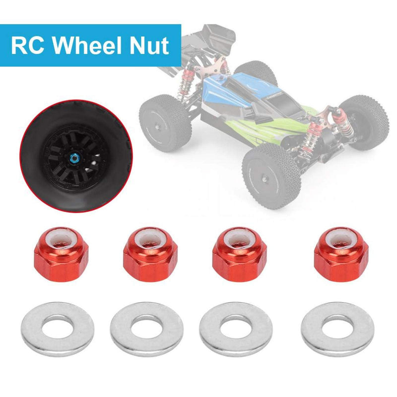 [Australia - AusPower] - Cocosity Aluminum Wheel Nut, Wheel Nut, 1/14 Car Wheel Nut for Wltoys 1/14 144001 RC Car(Red A949-49R) 