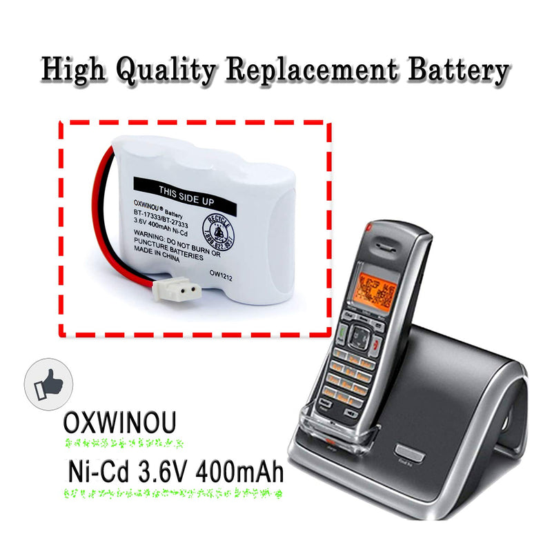 [Australia - AusPower] - BT-17333 BT-27333 Handset Telephone Rechargeable Battery OXWINOU 2/3AA 3.6V NI-CD Cordless Phone Battery Compatible with BT17333 BT27333 BT-17233 BT17233 BT-163345 CS5121(Pack of 2) 2 PACK 17333 BATTERY 