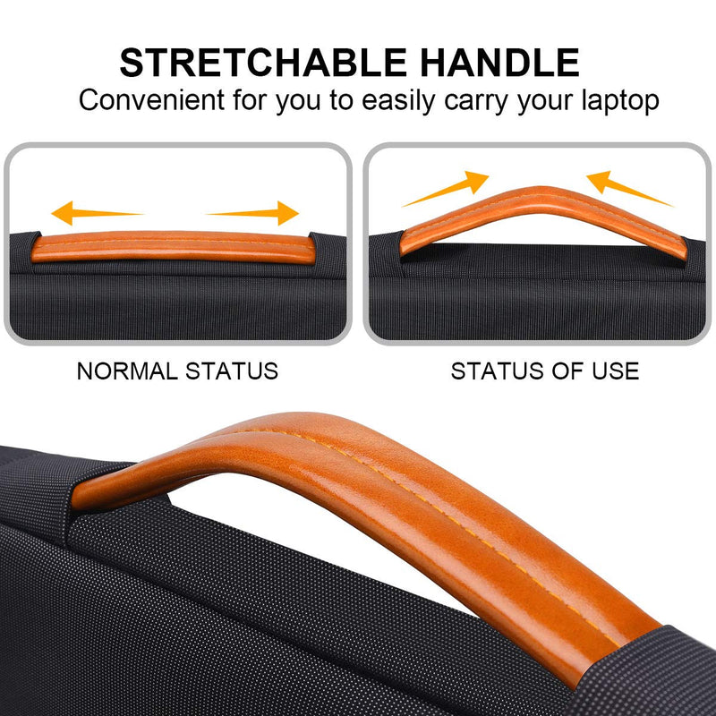 [Australia - AusPower] - Lacdo 360° Protective Laptop Sleeve Case for 15 inch New MacBook Air M2 2023 A2941, 15 inch MacBook Pro A1990 A1707, Dell XPS 15 Plus 2022-2020 Computer Bag, Shockproof, Water-Resistant, Black New MacBook Air 15 Inch 