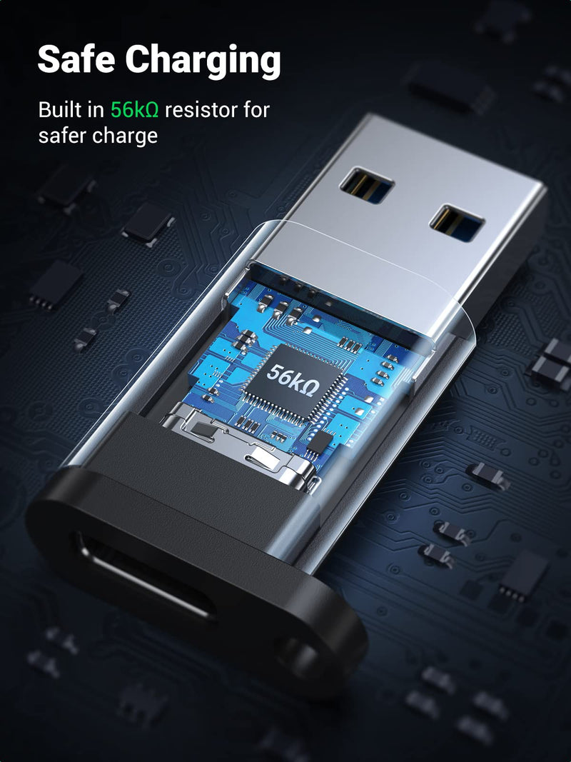 [Australia - AusPower] - UGREEN USB C Female to USB Male Adapter Type C to USB A Charger Cable Converter Compatible with Apple Watch Series 7 iPhone 13 12 Pro Max AirPods 3 MacBook Samsung Galaxy Note Google Pixel etc 