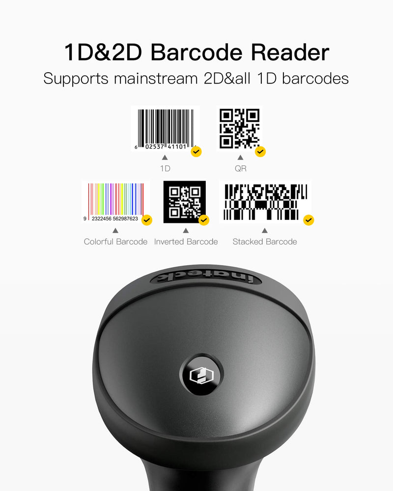 [Australia - AusPower] - Inateck Barcode Scanner, 1D 2D USB Plug and Play, Read Barcode on Screen and GS1 Barcode, BCST-53 