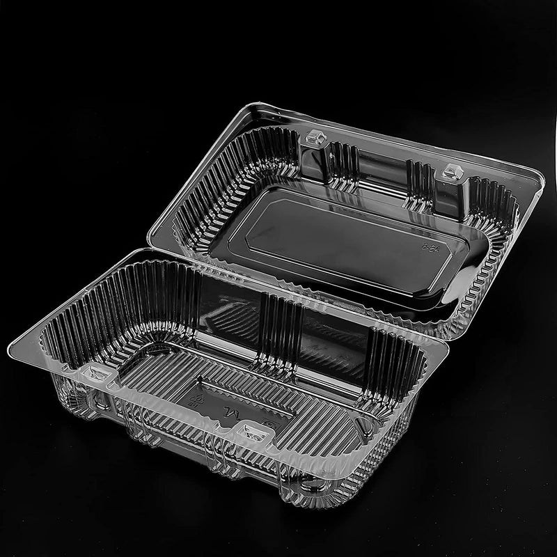 [Australia - AusPower] - Zezzxu 40 Pack Disposable Clear Plastic Hinged Food Containers with Lids, Take Out Loaf Containers Togo Hoagie Boxes for Cake Sandwich Salad Pasta Cookies (ZE034) 