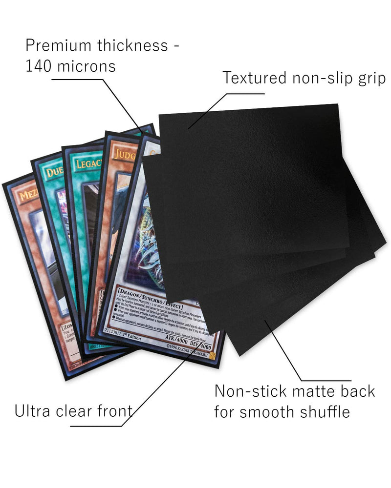 [Australia - AusPower] - TitanShield (150 Sleeve/Black Small Japanese Sized Trading Card Sleeves Deck Protector for Yu-Gi-Oh, Cardfight!! Vanguard & More 