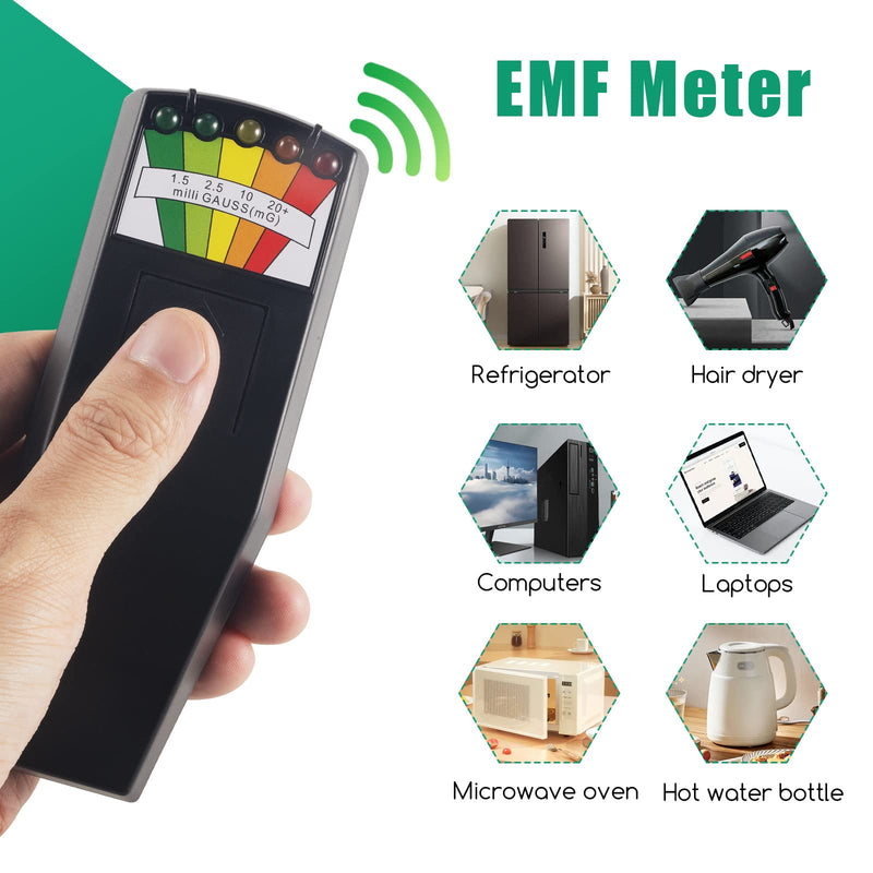 [Australia - AusPower] - LED EMF Meter Magnetic Field Detector EMF Radiation Meter, Ghost Hunting Paranormal Equipment, Tester for Home EMF Inspections, Office & Outdoor, Great Ghost Detector for Halloween 