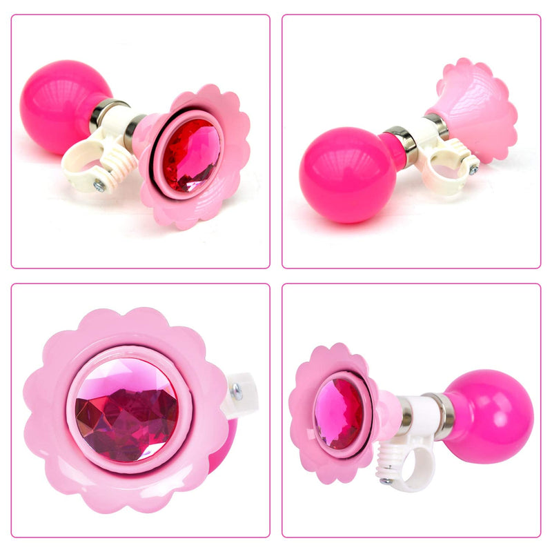 [Australia - AusPower] - Kids Bike Horn, Children Bicycle Bell with 2 Pack Bike Handle Streamers Bike Accessories for Girls or Boys (Pink) 