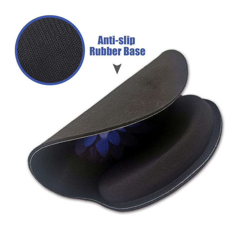 [Australia - AusPower] - Ergonomic Mouse Pad with Wrist Support,Dooke Cute Wrist Pad with Non-Slip Rubber Base for Computer, Laptop, Home Office Gaming, Working, Easy Typing & Pain Relief Purple Flowers 