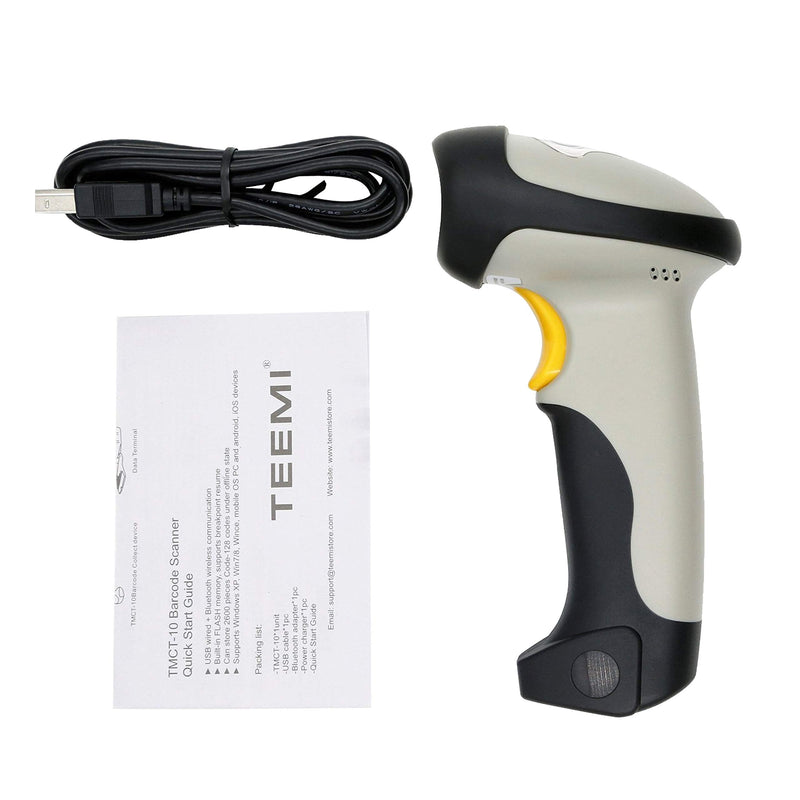 [Australia - AusPower] - TEEMI Bluetooth Barcode Scanner with Optional Stand, 1d Laser Handheld Automatic Bar Code Reader for iPhone iPad Android Tablet PC, Mac OS X, Android, Windows 10 and iOS 14 (No Stand) No stand 