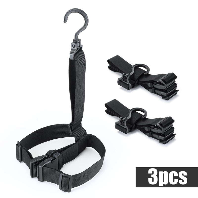 [Australia - AusPower] - 3 Pieces Fishing Wader Boot Hanger Fishing Boot Rack Men Boot Strap with Adjustable Belt and Swivel Hook Wader Boots Dryer Hanger for Storage Drying for Fishing Boots 