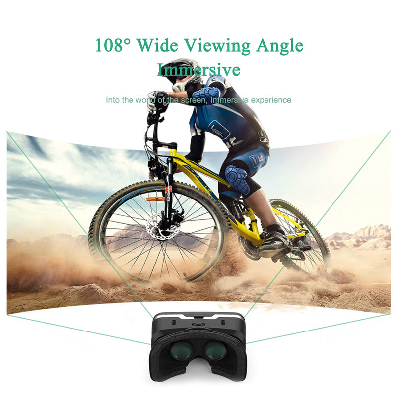 [Australia - AusPower] - VR Headset Virtual Reality VR 3D Glasses Virtual Reality Goggles, Controller, Adjustable VR Glasses Support 4.6-7 Inches [with Gamepad] 