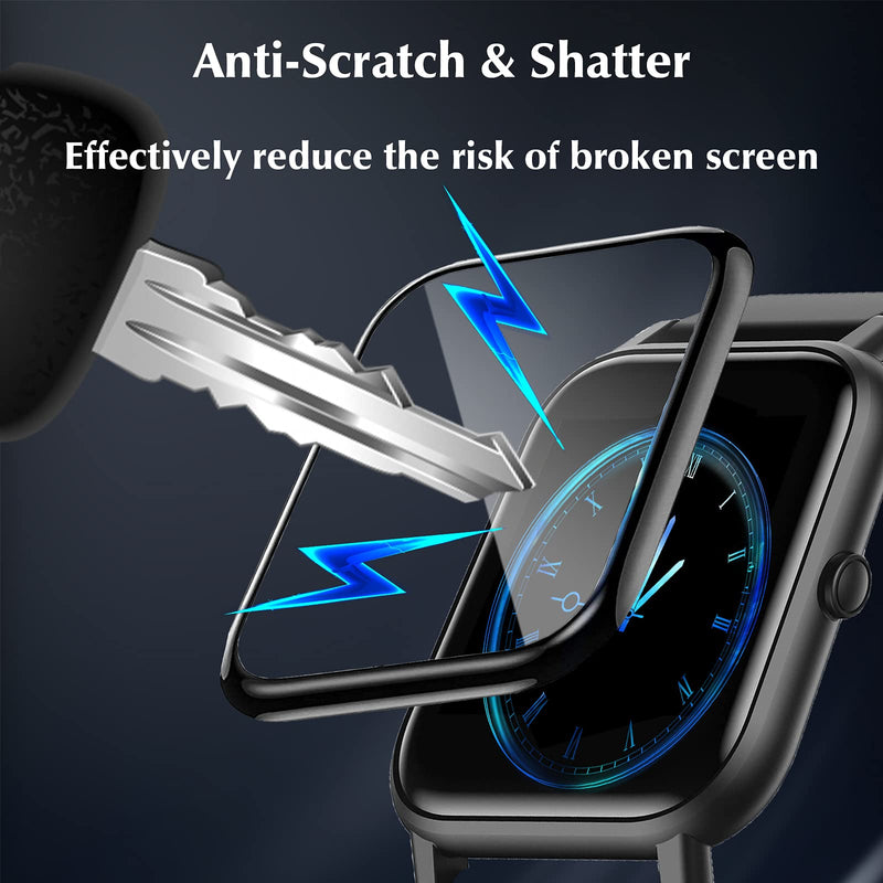 [Australia - AusPower] - 3 Packs 3D Screen Protector Compatible with ID205L Smart Watch Veryfitpro ID205 ID205U ID205G and Compatible with Letsfit EW1, 1.3 inch Full Coverage Bubble-Free Curved Edge HD Protective Film 