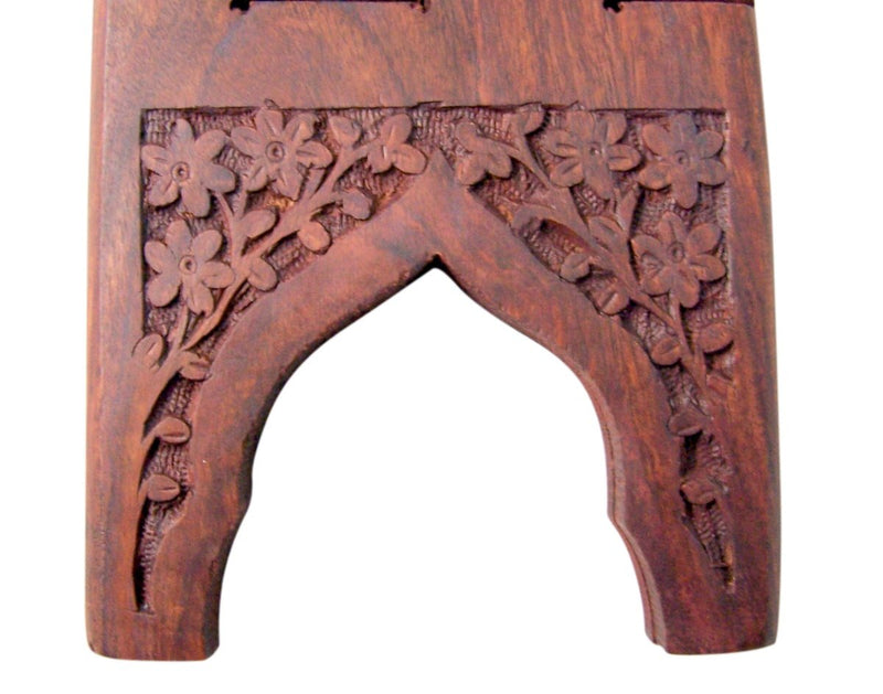 [Australia - AusPower] - Carved Rosewood Bible Hymnal or Missal Display Stand, 10 Inch 