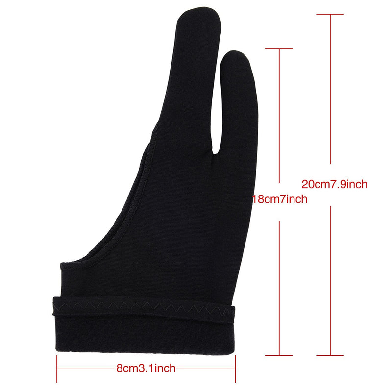 [Australia - AusPower] - Thickened Artist Glove Tablet Drawing Glove for Graphic Tablet, Art Creation and iPad Pro Pencil, Black 