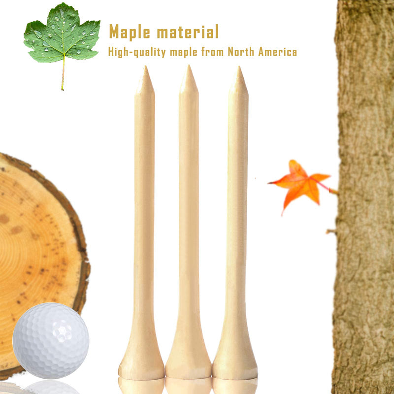 [Australia - AusPower] - Dsenfurn 250 Pack Professional Bamboo Golf Tees 2-3/4 Inch - Stronger Than Wooden Golf Tees Biodegradable & Less Friction 