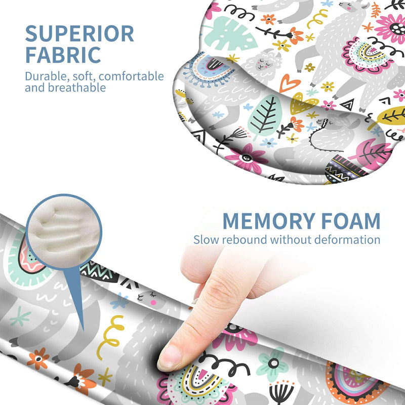 [Australia - AusPower] - Keyboard Wrist Rest and Mouse Wrist Rest Pad Set, Made of Memory Foam with Non Slip Rubber Base Ergonomic Gel Wrist Rest for Computer Keyboard Gaming Office Working, with Llama Coaster 