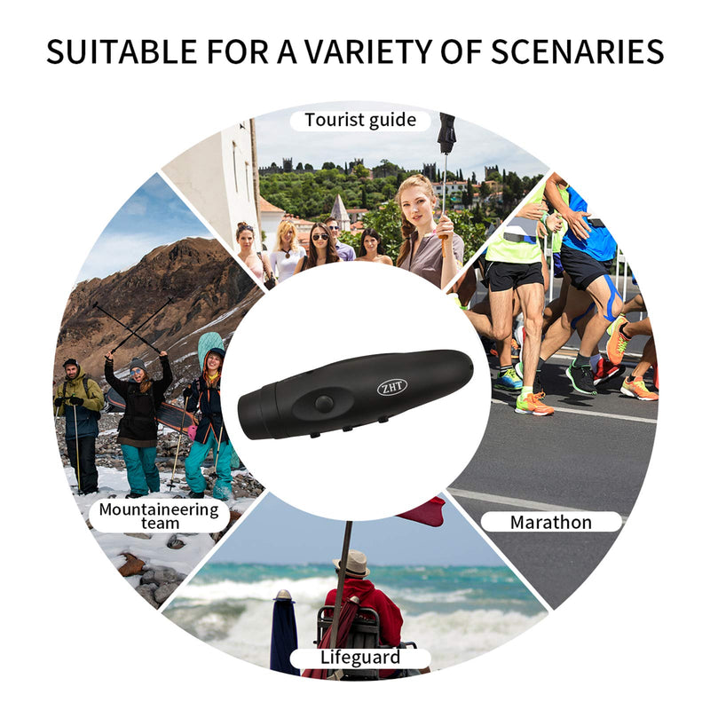 [Australia - AusPower] - ZHT Electronic Whistles for Referees with USB Charging, 3 Tone High Volume Emergency Whistle for Referee Coaches Teacher, Outdoor Camping Hiking Boating Safety Whistles with Lanyard Black 