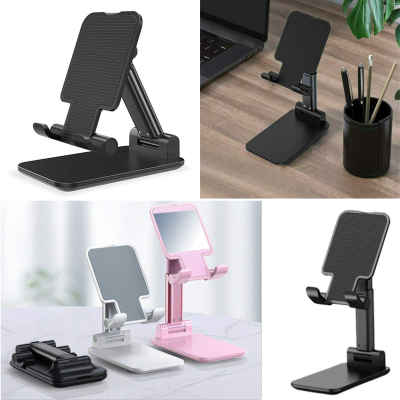 [Australia - AusPower] - Cell Phone Stand Phone Holder Full 3-Way Adjustable Phone Stand for Desk Height + Angles Perfect As Desk Organizers and Accessories Table Stand Cell Phone Holder 51802 (Pink) Pink 