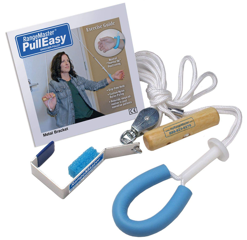 [Australia - AusPower] - RangeMaster PullEasy Shoulder Pulley with Patient Guide │Physical Therapy Shoulder Pulley │ Aids with Shoulder Surgery Recovery │ Grip-Free Hold │ Metal Bracket Door Attachment 