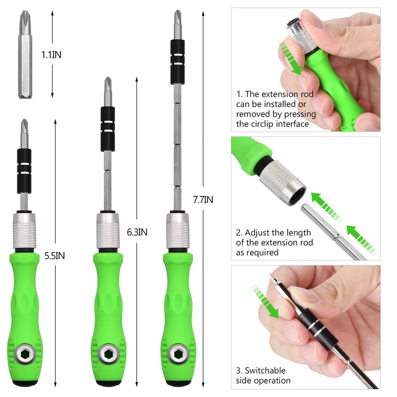 [Australia - AusPower] - 32-in-1 Small Screwdriver Set with Case, Mini Magnetic Screwdriver Sets Contain 30 Bits including Slotted, Phillips, Torx, U, Y, Hex Socket, Pentalobe, Multi-Function Precision Screwdriver set 