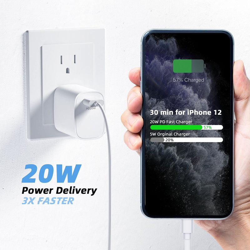 [Australia - AusPower] - 20W USB C Wall Charger iPhone 13 12 Charger Block Quick Charge Compatible with iPhone, Tablet, and USB C Device. USB C Wall Plug Power Adapter with PD Power Delivery - 4 Pack 4 x charger 
