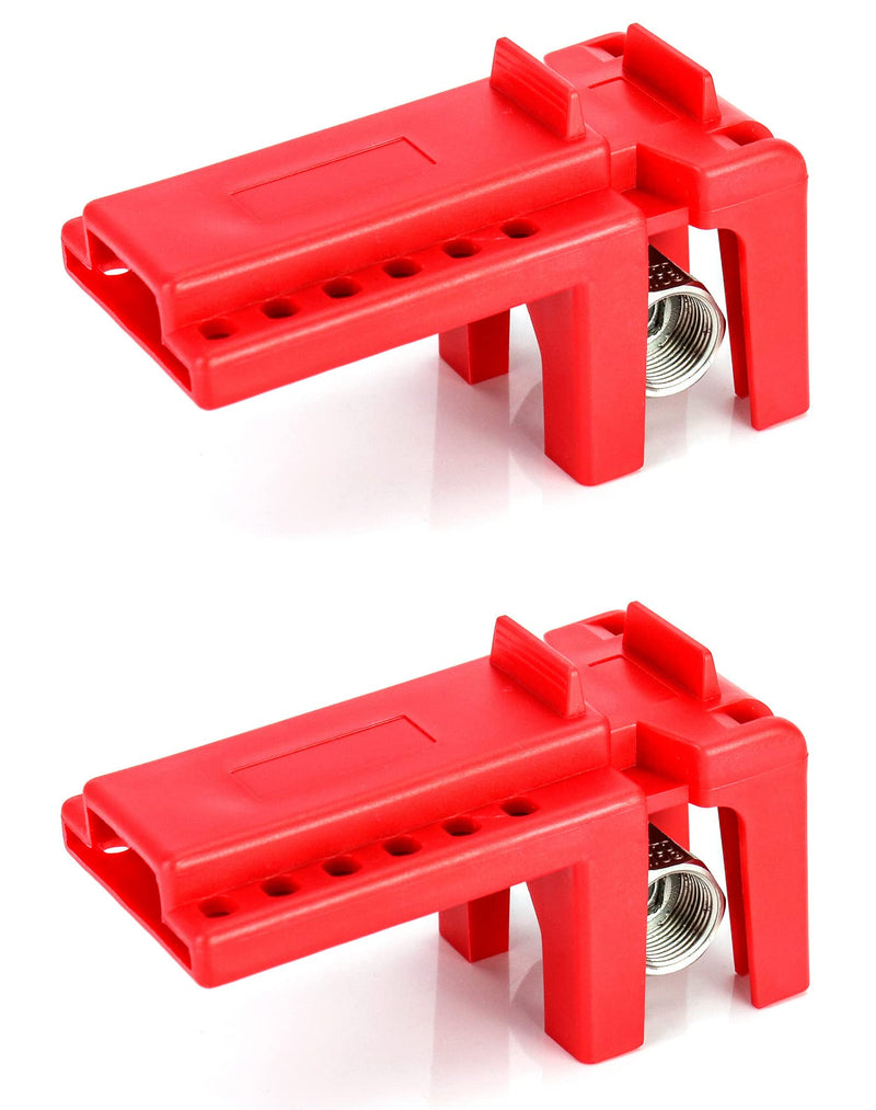 [Australia - AusPower] - QWORK Ball Valve Lockout, Safety Lock, 1/2" - 2-1/2" Diameter, 2 Pack, Red 