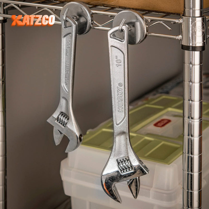 [Australia - AusPower] - Katzco 2 Inch Magnetic Hooks - Pack of 2 - Powerful Magnetic Hooks Heavy-Duty Refrigerator Hooks, Tools - for Workshop, Garage, Kitchen, or Bathroom 
