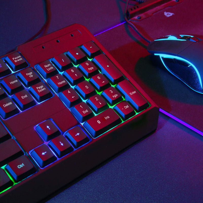 [Australia - AusPower] - KLIM Chroma Gaming Keyboard Wired USB + New 2022 Version + Durable, Ergonomic, Waterproof, Silent Keyboard + 2 ms Response Time + Backlit Keyboard for PC Mac PS4 PS5 Keyboard + Black 