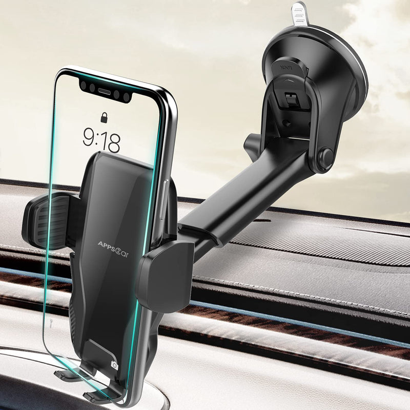 [Australia - AusPower] - Car Phone Holder Mount, APPS2Car Universal Dashboard Windshield Phone Mount for Car, Sturdy Suction Cup Phone Holder with Strong Sticky Gel, Compatible with iPhone, Samsung and All 4-7 inch Phones 