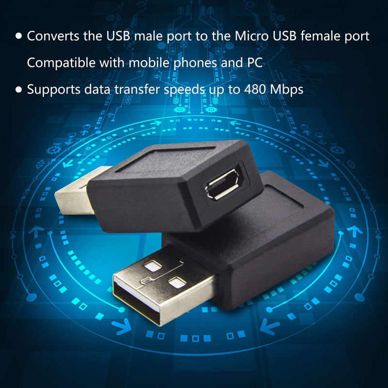 [Australia - AusPower] - SAISN Mini USB Adaptor USB 2.0 A Male to USB Micro Female Converter (3 Pack) 