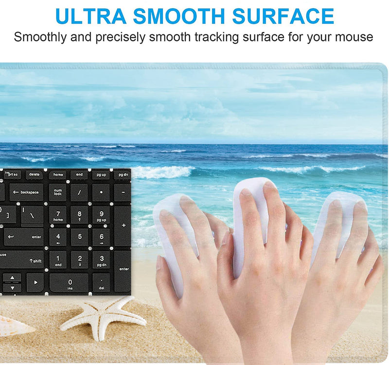 [Australia - AusPower] - Large Gaming Mouse Pad Extended Mousepad Computer Keyboard Mouse Mat Desk Pad for Home Office Gaming Work (Beach) Beach 