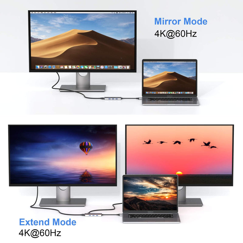 [Australia - AusPower] - Docking Station for MacBook Pro Air, USB C Docking Station Dual Monitor,Dual HDMI Adapter Hub for Mac MacBook Pro with 2 HDMI(4K @60Hz), 3USB3.0,SD TF Card Reader and 100W PD USB C Port 