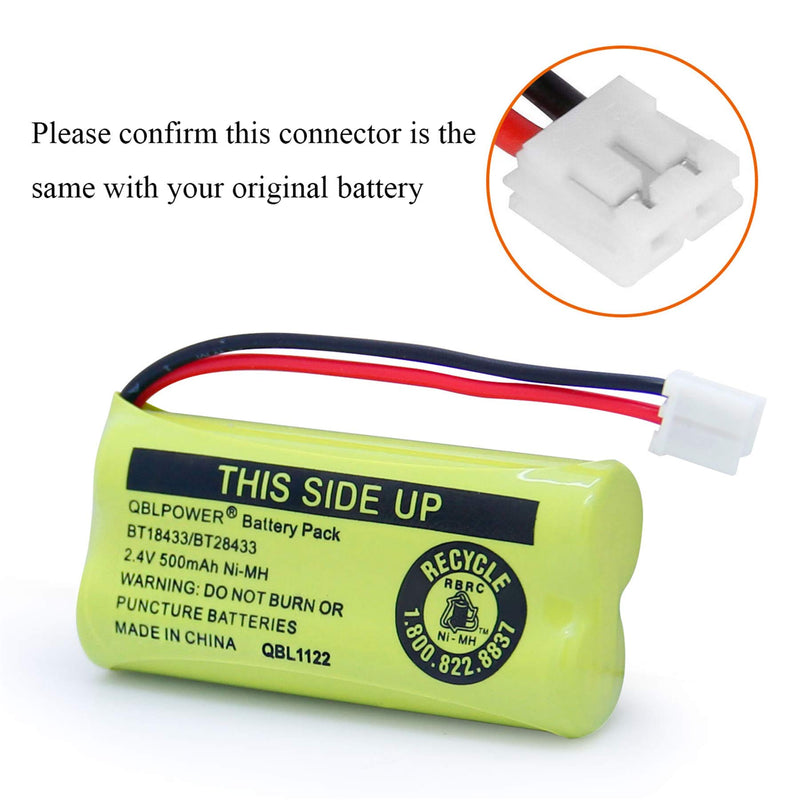 [Australia - AusPower] - QBLPOWER BT18433 BT28433 BT-8300 BATT-6010 Rechargeable Battery BT184342 BT284342 BT1011 BT1018 BT1022 BT1031 89-1326-00-00/89-1330-01-00/CPH-515D 2.4V(Pack of 4) 4 Pack BT18433 Batteries 