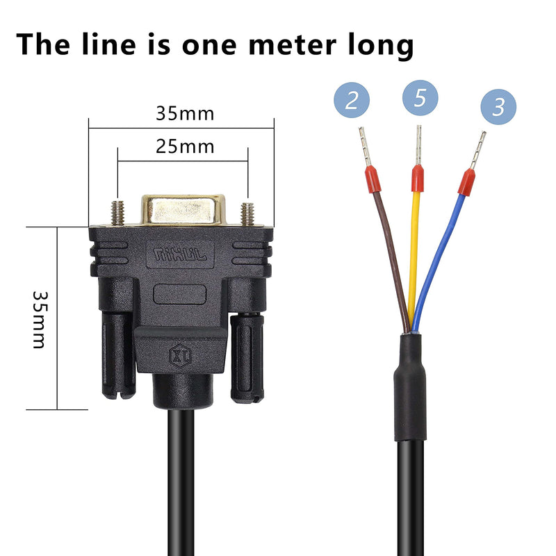 [Australia - AusPower] - XMSJSIY DB9 Connector RS232 Serial Port Cable DB9 Adapters Solderless 9-Pin COM Port Breakout Replacement Cable Order:235 (Female) -1.5m/4.92Feet female 