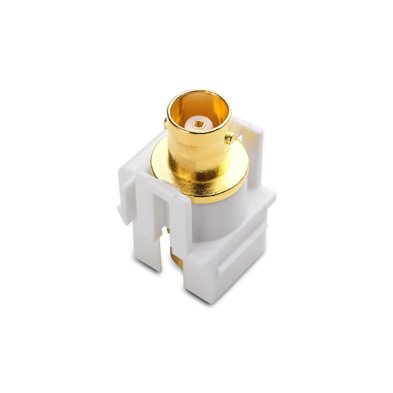 [Australia - AusPower] - Cable Matters 5-Pack Gold-Plated BNC Keystone Jack Inserts in White 