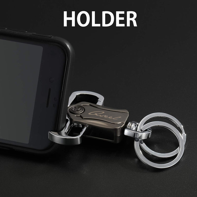 [Australia - AusPower] - QSEEL Keychain Holder Fingertip Gyro Key Chain Ring Double Rings Spinner Key Ring with Small Knife Bottle Opener Gift for Mother Father Brother Sister Class Mates 