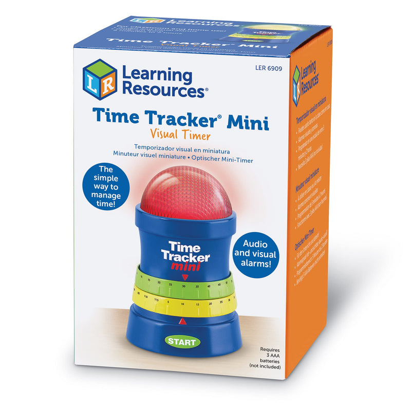 [Australia - AusPower] - Learning Resources Time Tracker Mini Visual Timer, Classroom Timer, Hand Washing Timer, Auditory and Visual Cue, Ages 3+ 4.8" x 3.3" x 3.3" 