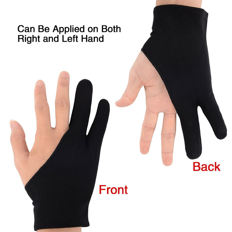 [Australia - AusPower] - Thickened Artist Glove Tablet Drawing Glove for Graphic Tablet, Art Creation and iPad Pro Pencil, Black 