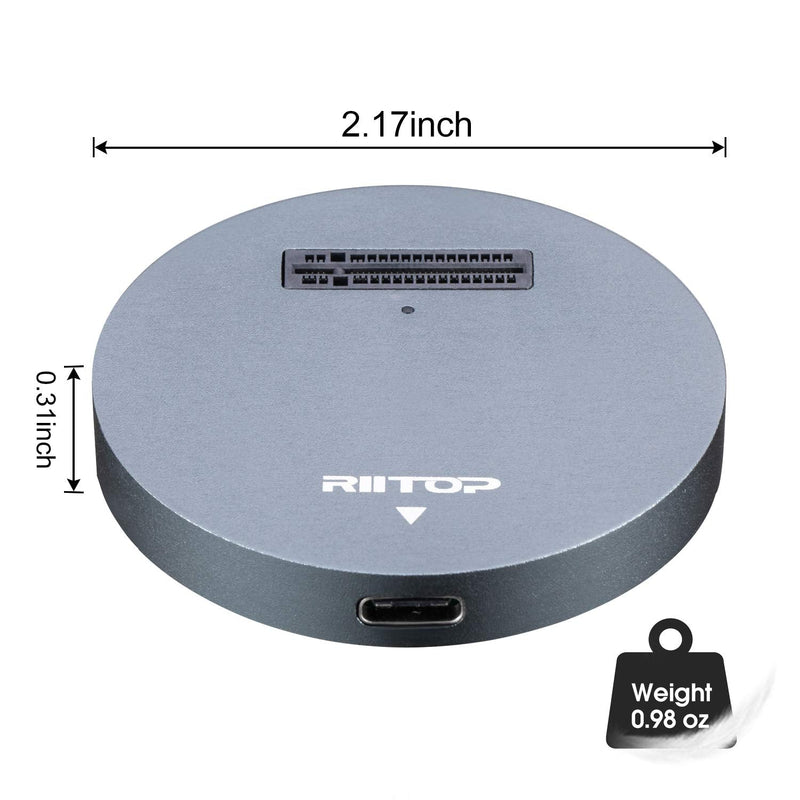 [Australia - AusPower] - RIITOP NVMe to USB Docking Station, External M.2 PCI-e NVMe SSD to USB-C Reader Adapter for M.2 (M Key) NVMe SSD Gray 