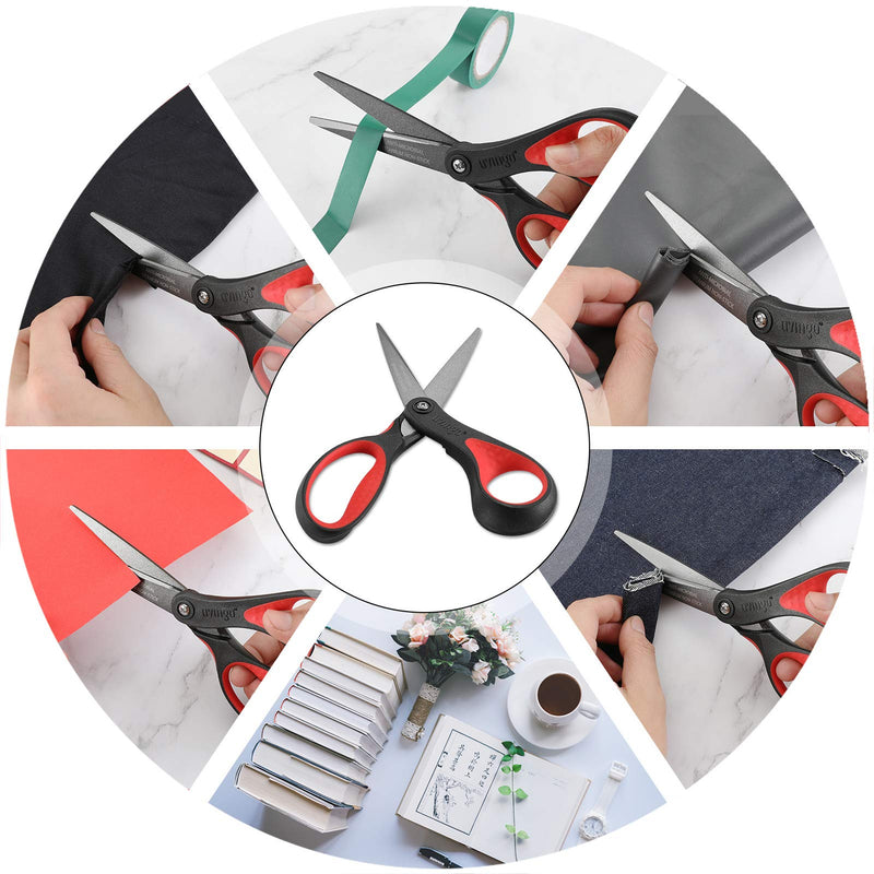 [Australia - AusPower] - LIVINGO 8" Premium Scissors for Office, Multipurpose Titanium Non-Stick Craft Scissors for DIY, Sharp Stainless Steel Blades Comfort Grip, 3 Pack 