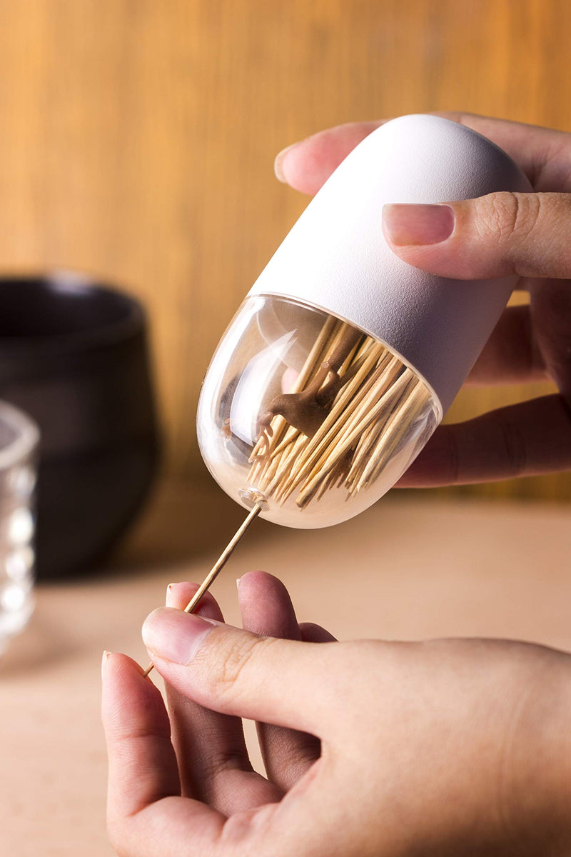 [Australia - AusPower] - Deer Meadow Toothpick Holder by Qualy Design. Brown Color. Unique Home Design Decoration. Unusual Gift. 