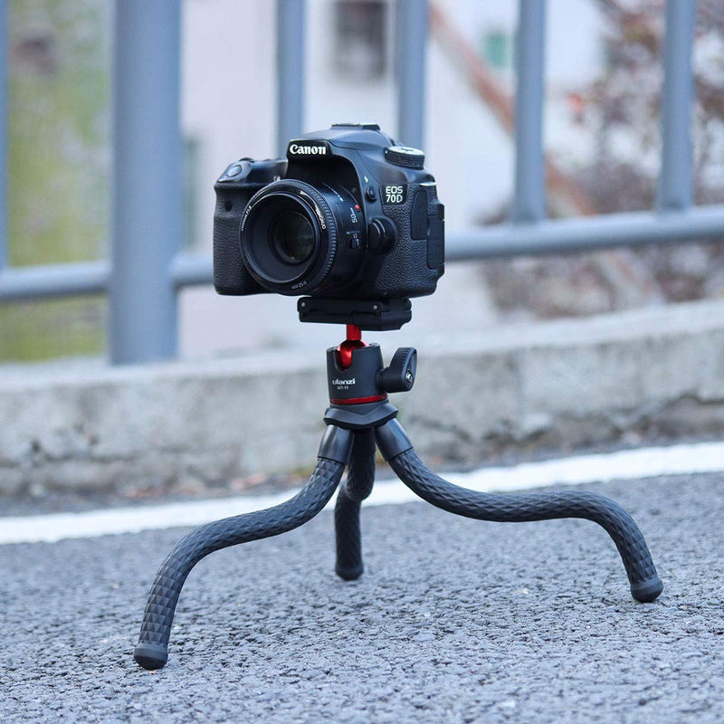 [Australia - AusPower] - ULANZI Camera Tripod, Mini Flexible Tripod Stand with Hidden Phone Holder w Cold Shoe Mount, 1/4'' Screw for Magic Arm, Universal for iPhone 13 12 Pro Max XS Max X 8 Samsung Canon Nikon Sony Cameras 