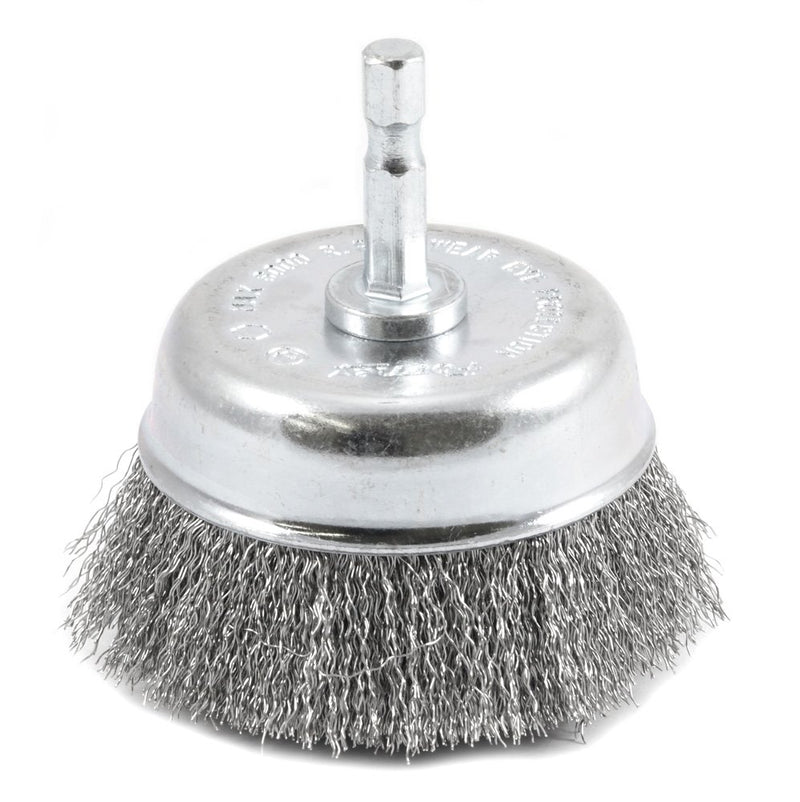 [Australia - AusPower] - Forney 72732 Wire Cup Brush, Fine Crimped with 1/4-Inch Hex Shank, 3-Inch-by-.008-Inch 
