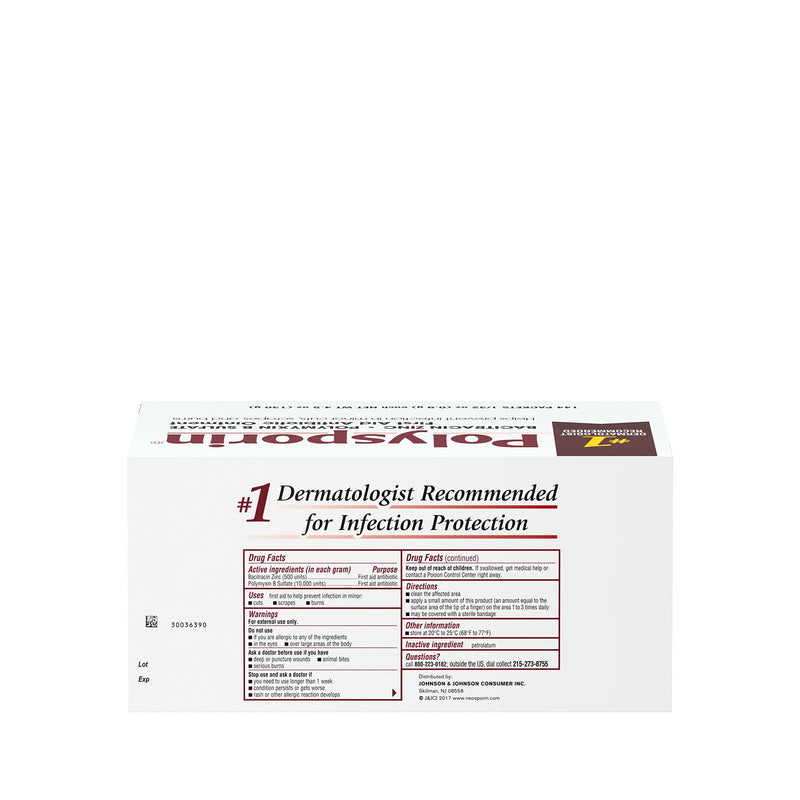 [Australia - AusPower] - Polysporin First Aid Topical Antibiotic Ointment with Bacitracin Zinc & Polymyxin B Sulfate, for Portable Infection Protection & Wound Care Without Neomycin, Travel Size, 1/32 oz, 144 ct 144 Packets 