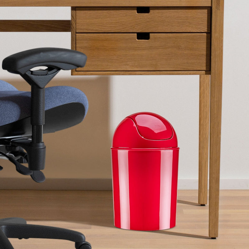 [Australia - AusPower] - Umbra Mini Waste Can, 1-1/4 Gallon with Swing Lid (Red) Red 