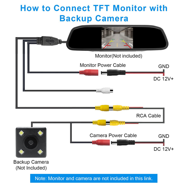 [Australia - AusPower] - Weuaste Professional Upgraded Double-Shielded RCA Video Cable for Monitor and Backup Rear View Camera Connection (20FT / 6M), AV Extension Cable with RCA Video Female to Female Coupler and Power Cable 