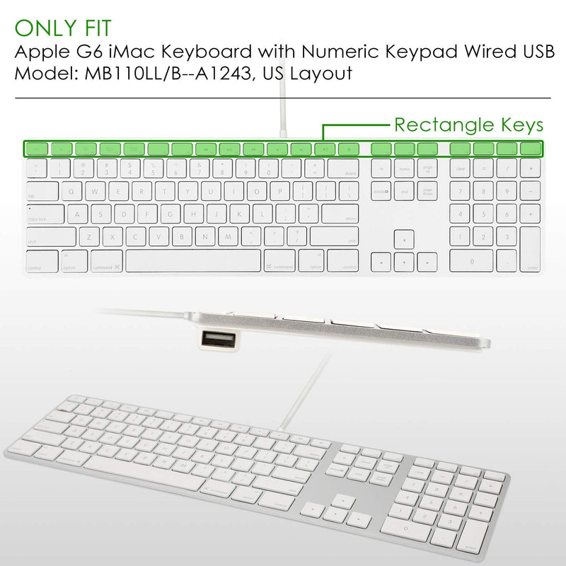[Australia - AusPower] - Allinside Ombre Grey Keyboard Cover for iMac Wired USB Keyboard A1243 MB110LL/B A1243: Rectangle Keys at First Line 03 Ombre Gray 